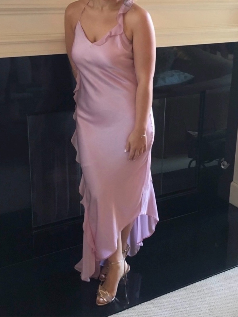 Topshop pink asymmetrical dress